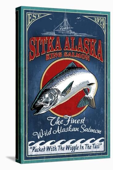 Sitka, Alaska - King Salmon-Lantern Press-Stretched Canvas