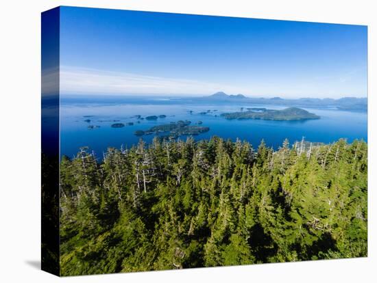 Sitka Sound & Mt. Edgecumbe on Kruzof Island, Baranof Island, Sitka, Alaska, USA-Mark A Johnson-Premier Image Canvas