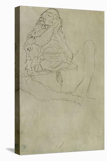 Sitting Half-Nude with Closed Eyes-Gustav Klimt-Premier Image Canvas