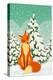 Sitting Red Fox in the Winter Forest-Milovelen-Stretched Canvas