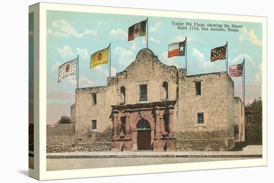 Six Flags on the Alamo, San Antonio, Texas-null-Stretched Canvas