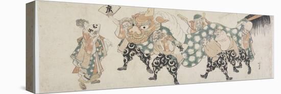 Six Male Gods Performing the Lion Dance, 1797-1819-Katsushika Hokusai-Premier Image Canvas