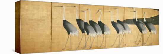 Six-Panel Screen Depicting Cranes, Edo Period-Ogata Korin-Premier Image Canvas