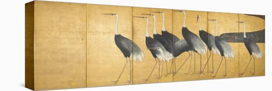 Six-Panel Screen Depicting Cranes, Edo Period-Ogata Korin-Premier Image Canvas