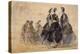 Six personnages sur une plage-Eugène Boudin-Premier Image Canvas