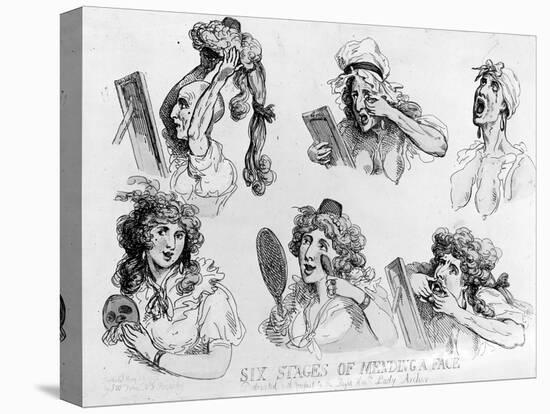 Six Stages of Making a Face', Printed by S.W. Fores, 1792 (Etching)-Thomas Rowlandson-Premier Image Canvas