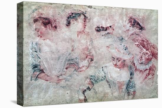 Six Studies-Jean Antoine Watteau-Premier Image Canvas