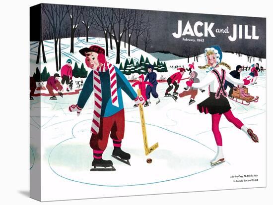 Skating Fun - Jack and Jill, February 1945-Beth Henninger-Premier Image Canvas