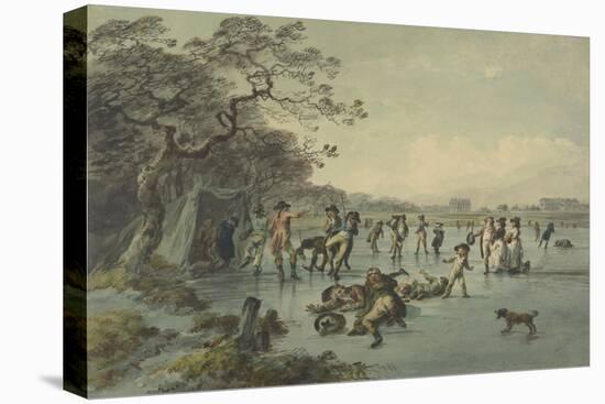 Skating in Hyde Park, C.1785-Julius Caesar Ibbetson-Premier Image Canvas
