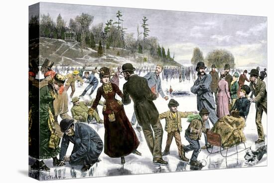 Skating Party on the Schuylkill River Near Philadelphia, Circa 1880-null-Premier Image Canvas