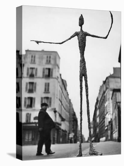 Skeletal Giacometti Sculpture on Parisian Street-Gordon Parks-Premier Image Canvas