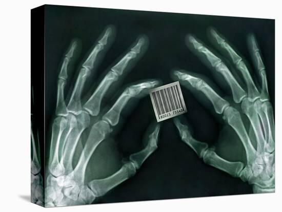 Skeletal Hands Holding Barcode-Thom Lang-Premier Image Canvas