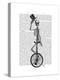 Skeleton on Unicycle-Fab Funky-Stretched Canvas