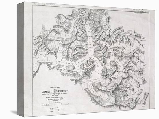 Sketch Map of Mount Everest from Surveys by Major Wheeler in 1921 with Addi-English School-Premier Image Canvas