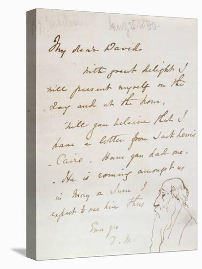 Sketch of a Bearded Man in Profile in a Letter to David Roberts-Daniel Maclise-Premier Image Canvas