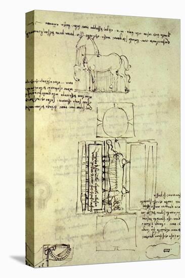 Sketch of a Horse and Various Other Diagrams-Leonardo da Vinci-Premier Image Canvas