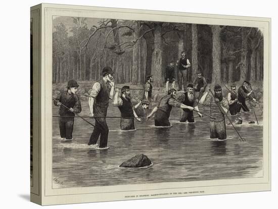 Sketches in Braemar, Salmon-Spearing on the Dee-J.M.L. Ralston-Premier Image Canvas