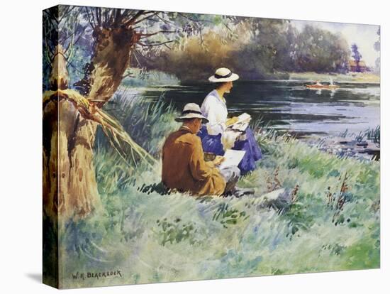 Sketching by the River-William Kay Blacklock-Premier Image Canvas