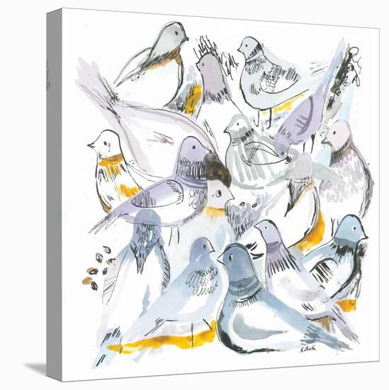 Sketchy Pigeons-Kerstin Stock-Stretched Canvas