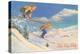 Ski Big Sky, Lady Skiers, Montana-null-Stretched Canvas