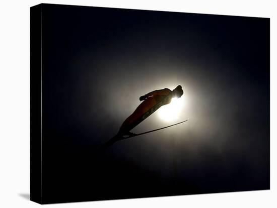 Ski Jumper in Action, Torino, Italy-Chris Trotman-Premier Image Canvas