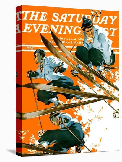 "Ski Jumpers," Saturday Evening Post Cover, February 26, 1938-Ski Weld-Premier Image Canvas