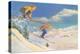 Ski Montana, Ladies Skiing-null-Stretched Canvas