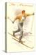 Ski Montana, Vintage Cross Country Skier-null-Stretched Canvas