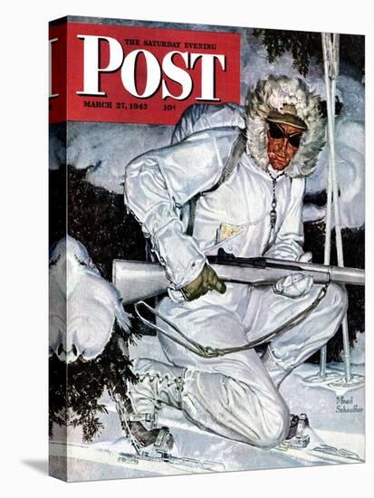 "Ski Patrol Soldier," Saturday Evening Post Cover, March 27, 1943-Mead Schaeffer-Premier Image Canvas