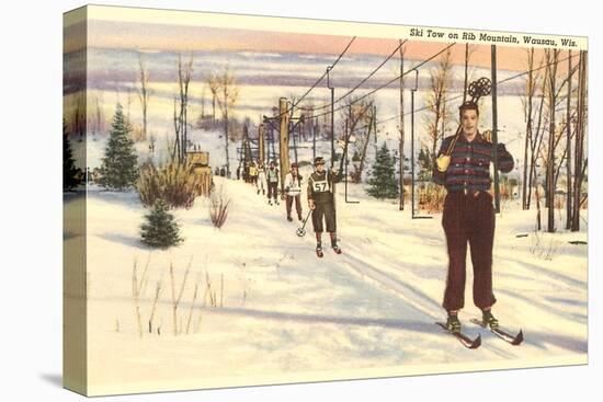 Ski Tow on Rib Mountain, Wausau, Wisconsin-null-Stretched Canvas