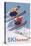 Ski Vermont - Vintage Skiers-Lantern Press-Stretched Canvas
