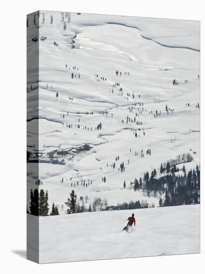 Skier at Jackson Hole Ski, Jackson Hole, Wyoming, United States of America, North America-Kimberly Walker-Premier Image Canvas