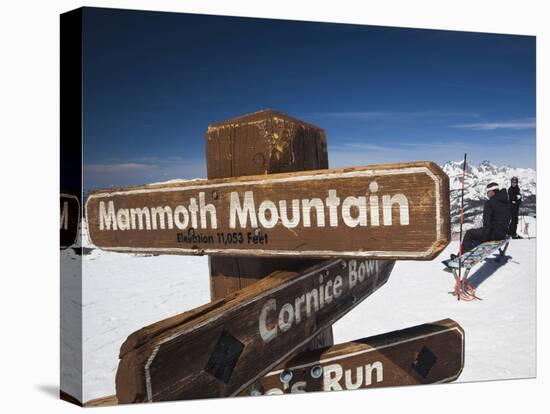 Skiers at Top of the Sierra, Mammoth Mountain Ski Area, Eastern Sierra Nevada Area, California, Usa-Walter Bibikow-Premier Image Canvas