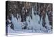 Skiers Underneath the Frozen Waterfall, Ski Piste-Mark Doherty-Premier Image Canvas