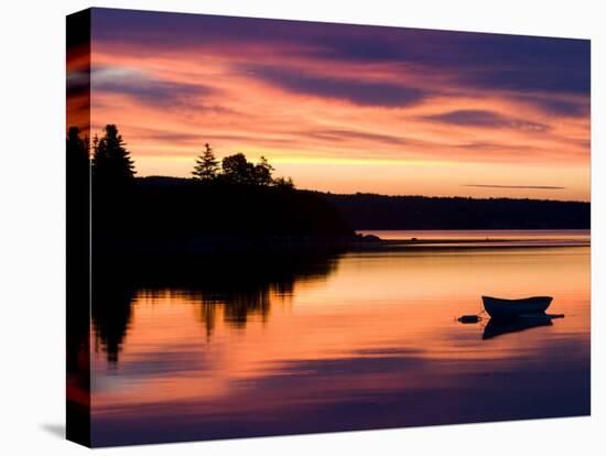 Skiff at Sunrise in Eggemoggin Reach, Little Deer Isle, Maine, USA-Jerry & Marcy Monkman-Premier Image Canvas