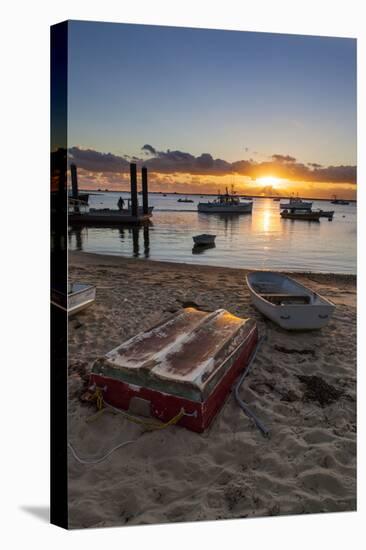 Skiffs Next to the Commercial Fishing Pier in Chatham, Massachusetts. Cape Cod-Jerry and Marcy Monkman-Premier Image Canvas