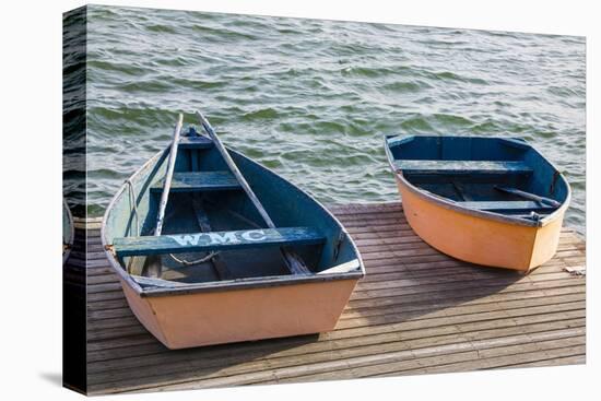 Skiffs on the Dock in Wellfleet Harbor in Wellfleet, Massachusetts. Cape Cod-Jerry and Marcy Monkman-Premier Image Canvas