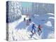 Skiing down the Trail, Courchevel, 2018 (Oil on Canvas)-Andrew Macara-Premier Image Canvas