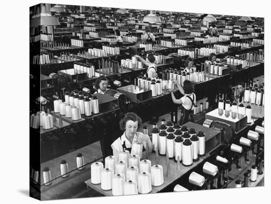 Skilled Female Operators Working in Coning Room, Industrial Rayon Corp. Plant-Margaret Bourke-White-Premier Image Canvas