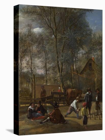 Skittle Players Outside an Inn, Ca 1663-Jan Havicksz Steen-Premier Image Canvas