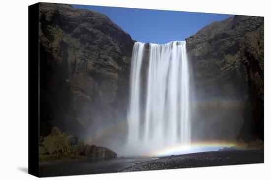 Skogafoss Waterfall with Double Rainbow, South Iceland, Iceland, Polar Regions-Lee Frost-Premier Image Canvas
