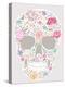 Skull From Flowers-cherry blossom girl-Stretched Canvas