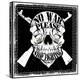 Skull Man Stop War Logo Emblem T Shirt Graphic Design-emeget-Stretched Canvas
