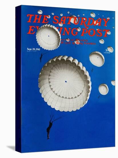 "Sky Full of White Parachutes," Saturday Evening Post Cover, September 20, 1941-Arthur C. Radebaugh-Premier Image Canvas