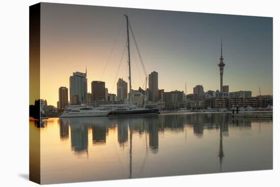 Sky Tower and Viaduct Harbour at Dawn, Auckland, North Island, New Zealand, Pacific-Ian-Premier Image Canvas