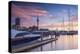 Sky Tower and Viaduct Harbour at Sunset, Auckland, North Island, New Zealand-Ian Trower-Premier Image Canvas