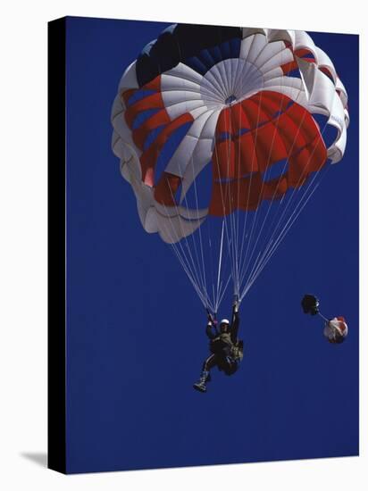 Skydiver with Red, White and Blue Parachute-null-Premier Image Canvas