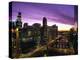 Skyline and River Looking West at Sunset, Chicago, Illinois, USA-Alan Klehr-Premier Image Canvas