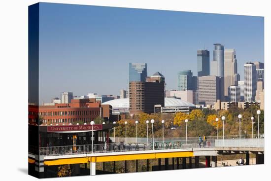 Skyline from the University of Minnesota, Minneapolis, Minnesota, USA-Walter Bibikow-Premier Image Canvas