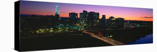 Skyline, Hartford, Sunset, Connecticut-null-Stretched Canvas